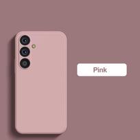 Skirta Samsung A55 A54 5G dėklas Kvadratiniai skysto silikono telefono dėklai Samsung Galaxy A55 A54 A 55 5G S24 Ultra Plus nugarėlė Minkštas dangtelis Galaxy S24 rožinė