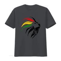 Stylish Rasta Lion T Shirt with Vibrant Rastafari Colours for Reggae Jamaica Lovers vintage Washed homme Versatile Breathable L black
