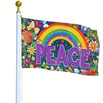 1pc Vibrant Peace Flag - 100% Polyester, Durable and Fade-resistant, Suitable for Outdoor Use - Perfect for Activists and Supporters, Featuring Bold 60x90cm yellow