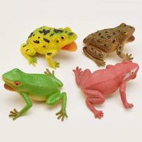 4PCS Frog Toy Squeak Sound Realistic Animals Figures Weird Prank Stuff Gag Gifts Funny Novelty For Teens Boys Girls OneSize yellow
