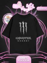 Oversized T-Shirt y2k Energy Monster M gray