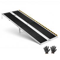VEVOR Portable Wheelchair Ramp, 2440 mm, Non-Slip Aluminum Folding Handicap Ramp for Wheelchair, 800 lbs Capacity 244 x 74.5 x 10.5 cm