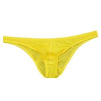 Vyriškos kelnaitės Ice Silk Itin plonas apatinis apatinis trikotažas žemu juosmeniu U formos išgaubtos vientisos spalvos elastinės, kvėpuojančios kelnaitės kasdieniam dėvėjimui L yellow