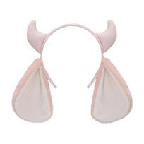 Plush Goat Horns And Ears Headbands For Role Play Costume Parties Comfortable Wear Halloween Hair Ornaments balta/rožinė