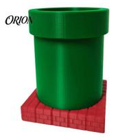 3D Printed Planter Pot Pipe Pen Holder, Desk Pencil Cup Storage Container, Holder Ornament Multifunctional Succulents Pot, Desktop Decoration for Home žalia