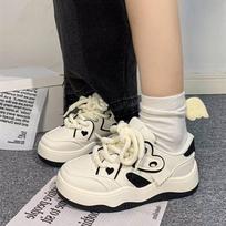 Dopamine women's shoes versatile thick sole niche love white shoes casual board shoes 38 juoda
