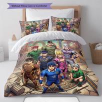 JoJos Bizarre Adventure Soft Cozy Duvet Cover, Children Bedding Gift, Extra LargeVarious Sizes -HE34 140*200cm/55x79in Single/Twin 3pcs gray