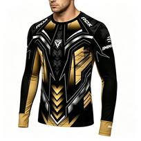 Long-Sleeve Compression Shirt for MMA Boxing Training, Quick-Dry & Breathable Fight Gear L black