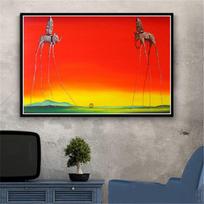 Salvadoro Dali siurrealizmo sienų dailė paveikslėlis, drobė, tapyba Retro Quadro plakatai ir spauda gyvenamojo kambario namų dekoravimui Cuadros 20x30cm yellow