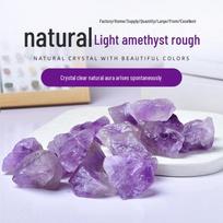 Violetinis Natūralaus Akmens Aromaterapinis Žuvų Bakelio ir Gėlių Vazono Ornamentas su Demagnetizuojančiais Baltojo Kristalo Susmulkintais Akmenukais 1-2cm 100g purple