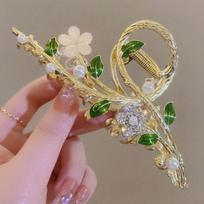 Elegant Tulip & Lily Hair Clip - Large Fairy Claw for Stylish Back-of-Head Design