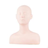 Massage Mannequin Head with Shoulders Soft Bust Human-Like white