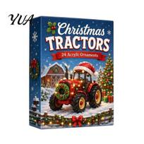 Stocking Stuffer for Kids Transportation Vehicles Advent Calendar 2026 Kids, 24 Day Christmas Countdown Set Acrylic Festive Decoration D gray