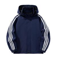 Vyriškas ir moteriškas tas pats trijų juostų pavasarinis ir rudeniškas su gobtuvu sportinis vėjui atsparus laisvalaikio universalus lauko lietpaltis lengvas ir plonas XXXXL black
