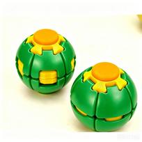3d Rotatable Fidget Ball Stress Relief Toy Dual Play Push Pop Spinning Finger Gyro Sphere Portable Hard Plastic Anxiety Sensory žalia