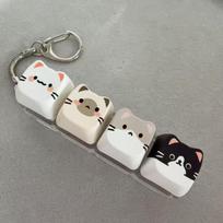 Mielas Katė Katė Fidget Clicker Raktų pakabukas Pirštų klaviatūra Pakabukas  Dovanos kačiukų gerbėjams 5 white