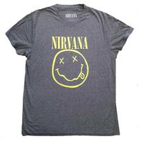 Nirvana Grunge Face Band Logo T Shirt XS gray
