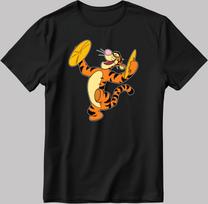 Disney Winnie The Pooh Funny Tigers Black T-Shirt L black