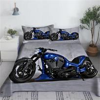Šaunus motociklininko sportinės lovos komplektas, 3D spausdintas motociklininko poliesterio lovos paklodė su pagalvės užvalkalu, patalynė, lovatiesės, 2/3 vnt. EU Single 135x200cm gray