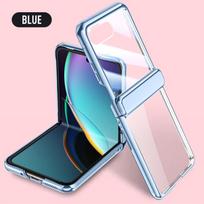 For MOTO Razr 40 Ultra Plated Hinged Automatic Spring 360° Full Protection Anti-Drop with Tempered Film Front Film Phone Case MOTO Razr 40 Ultra juoda