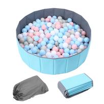 Foldable Ball PoolKids Playpen, 100x30cm (42x12in), No Balls, for Kids and Pets (Dogs and Cats), IndoorOutdoor Use, Portable Pet Fence with Storage gray