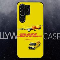 D-DHL-L Express telefono dėklas, skirtas Samsung S25 Edge Ultra S23 S22 S21 S20 Ultra Plus S24 Fe A54 A53 A25, stiklinis dangtelis Samsung S25 Plus black