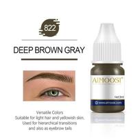 Tattoo Ink Nano Pigment Milkly Colors Semi Permanent Makiažo rinkiniams Atspalvis Antakiai Akių pieštukas Lūpoms Grožis 3ml Microblading Pigments 822 DARK BROWN GRAY