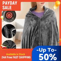 USB Electric Heated Blanket 3 Heating Levels Body Warmer Blanket Wearable Coral Velvet Blanket for Household and Office China Mainland gray