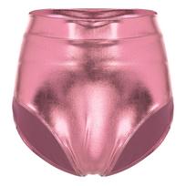 Moteriški Hotpants Šlapios išvaizdos Šortai Blizgūs Kūno Formas Pabrėžiantys Šortai Bikini Apatinė Dalis Aukšto Juosmens Jogos Šortai Klubiniai Drabužiai M rožinė