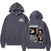 Raperio Kidd Keo Bando Boyz albumo turas, džemperis su gobtuvu, vyrams, moterims, Harajuku, hip hopas, pop muzika, patogūs, laisvalaikio, oversized megztiniai M gray
