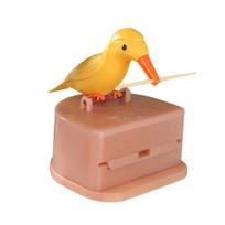 Talos Smart Press tipo paukščio formos dantų krapštuko laikiklio dėžutės dozatoriaus valgomojo stalo įtaisas Yellow Bird* rožinė