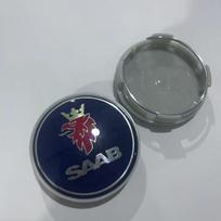SAAB Ratlankio dangtelio centras, 63 mm automobilio logotipas ratlankių modifikacijai mėlyna