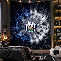 Sieninis gobelenas West Bromwich Albion futbolo spaudinio audinys svetainei, miegamajam, namų dekoravimui 180cmx230cm gray