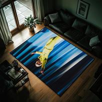 Rapper Tyler The Creator Door Mat Entrance Non-slip Washable Kitchen Carpet Living Room Hallway Rug Bathroom Decoration SJR50x80CM blue