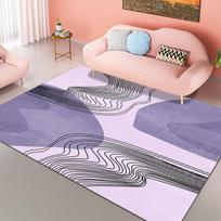 Retro Geometric Style Living Room Carpet Bedroom Bedside Carpet Modern Minimalist Luxury Floor Mat 80*100cm white