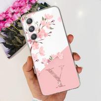 For Samsung Galaxy A55 5G Case New Fashion Flower Letters Transparent Soft Silicone Phone Cover For Samsung A15 A25 A35 5G Funda Samsung A15 4G white