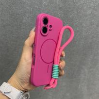 Originalus Candy skysto silikono Magsafe dėklas iPhone 17 16 15 14 13 12 Pro Max telefonui, minkštas, atsparus smūgiams, su magnetine virvele, dirželiu, dangteliu For iphone 14