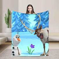 Šilta Minkšta Antklodė Kelionė Biuras Ledo Šalis Olafas Animacinis Patalynė Mėtomi Flanelinis Lovatiesė Miegamajam Estetiška Sofa-Lova Užtiesalas 75x90cm