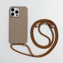 Dirželis dėklui iPhone 17 16 14 13 12 Mini 11 15 Pro Max XS X Plus, crossbody dirželis, atsparus smūgiams, minkštas TPU silikonas, lauko dangtelis for iPhone17 Pro Max&Case & Strap gray