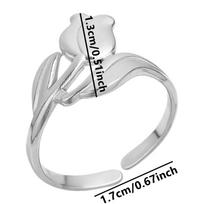 1/6pcs Plant Ring Ginkgo Leaf Tulip Flower Stainless Steel Open Adjustable Rings For Women Men Jewelry Personality Ring Anillos 1pcs white