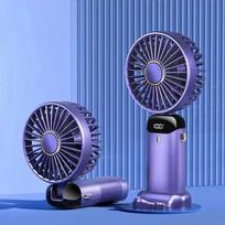 Xiaomi Portable Handheld Personal Rechargeable Fan LED Digital Display 90°Adjustable  Rechargeable Fan , 5 Speed Wind Mini Aromatherapy violetinė