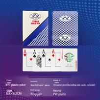 Raging Bull WPT Texas Hold'em Large Print Waterproof PVC Cards - Durable, Tournament-Grade, Frosted, and Fold-Resistant. blue