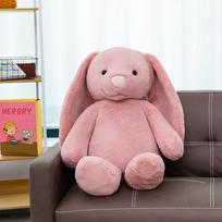Kawaii Iškamšytas Ilgaausis Triušis Pliušinis Žaislas Zuikutis Animacinis Minkštas Lėlė Kūdikiams Mergaitėms Miego Palydovas Pliušinė Lėlė Gimtadienio Kalėdų Dovana about 24cm pink