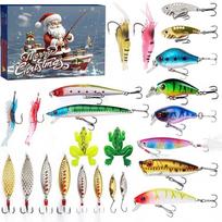 24pc Advent Calendar Fishing Christmas Countdown, Fishing Tackle Advent Calendar For FishAdult Men Teen Boys, Xmas Surprise Gift One Size gray