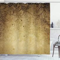 Antique Shower Curtain,Victorian Style Medieval Motifs with Classic Baroque Oriental Shapes,Cloth Fabric Bathroom Set with Hooks W90xH180cm beige