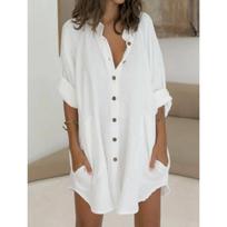 blusas mujer de moda 2022 summer Top female women shirts Women's cotton linen oversize shirt Blouses tops Long sleeve Chic woman XL balta