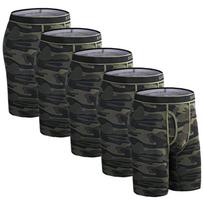 BONITOS 5vnt Ilgos vyriškos kelnaitės Medvilninės vyriškos apatinės kelnaitės Patogus apatinis trikotažas vyriškam boksininkui XXL black