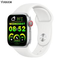 „YurKem IWO Series 7“ „Bluetooth Call“ išmanusis laikrodis, 2 colių, vandeniui atsparus širdies ritmo dažnis, vyrų, moterų, sportinio kūno rengybos išmanusis laikrodis sidabras