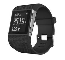 Apyrankė sportui minkštas silikoninis laikrodžio dirželis, skirtas „Fitbit Surge Strap“ laikrodžių juostoms pakeisti išmaniąją apyrankę, naujai atvykus For Fitbit Surge juoda