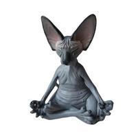 Meditacija Joga Laiminga Katė Įnoringa Buda Sfinkso Figūrėlė Meno Dekoras Skulptūra Lauko Sodo Statula Namų Dekoravimas Amatai D gray
